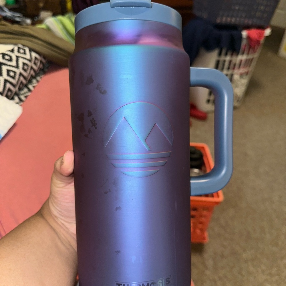 Thermosis Purple 64 Oz Tumbler w/ Handle and Straw in Great Used Condition!